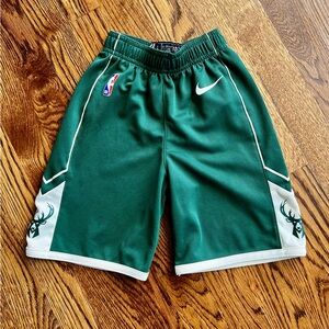 Authentic Nike Kids' Milwaukee Bucks Green Basketball Shorts